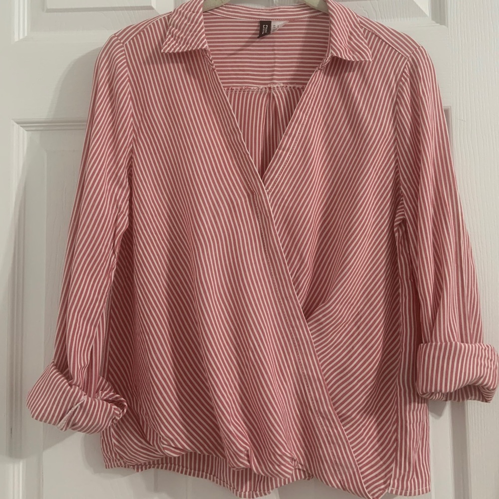 Striped wrap top